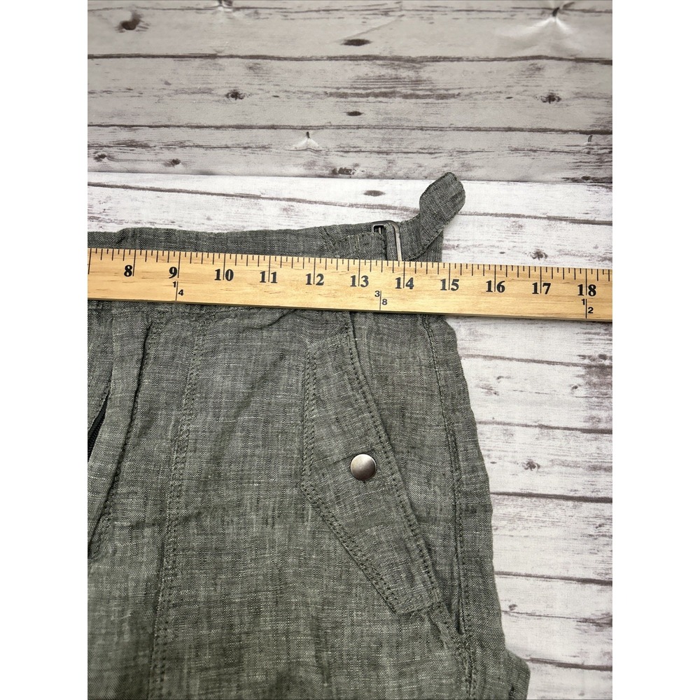 Athleta Pants Women's Size 8 Green Voyager Linen Relaxed Ankle Elastic Waist - Picture 4 of 10